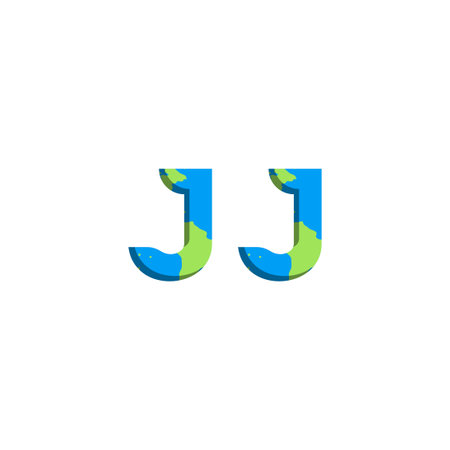 Initial JJ logo design with World Map style, Logo business branding.のイラスト素材