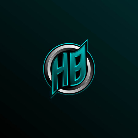 Initial HB logo design, Initial HB logo design with Circle style, Logo for game, esport, community or business.のイラスト素材