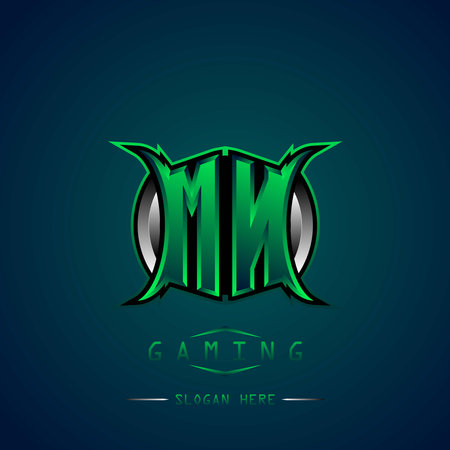 MN Initial Logo Design Cool style, Logo for game, esport, initial gaming, community or business.のイラスト素材
