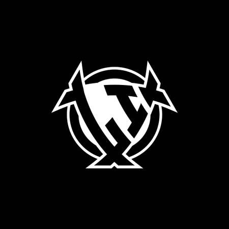 LI Monogram logo letter with triangle shield and circle shape style design on isolated background. Triangle monogram logo, shield monogram logo, triangle circle letter.のイラスト素材