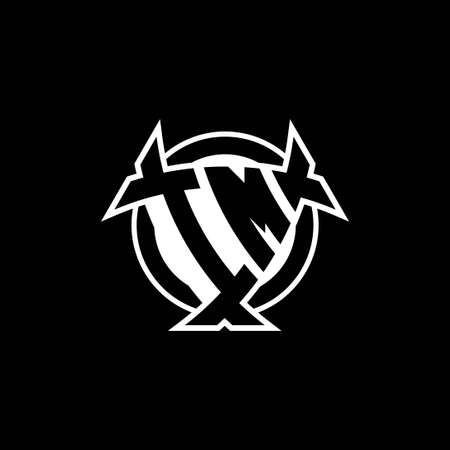 IM Monogram logo letter with triangle shield and circle shape style design on isolated background. Triangle monogram logo, shield monogram logo, triangle circle letter.のイラスト素材