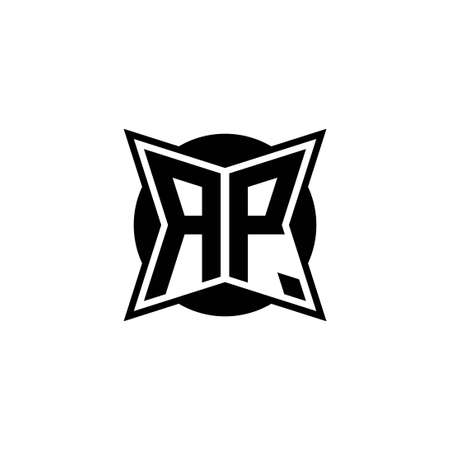 AP Monogram  letter with modern geometric style design. Geometric shape rounded, circle rectangle and triangle shape   designのイラスト素材
