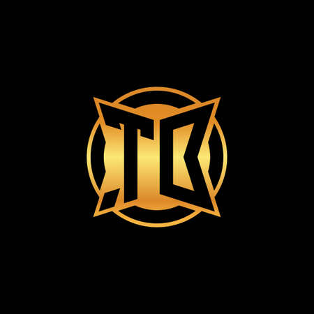 TO logo initial monogram with geometric golden shape style design in isolated background, gold geometric shape style, gold and golden monogramのイラスト素材