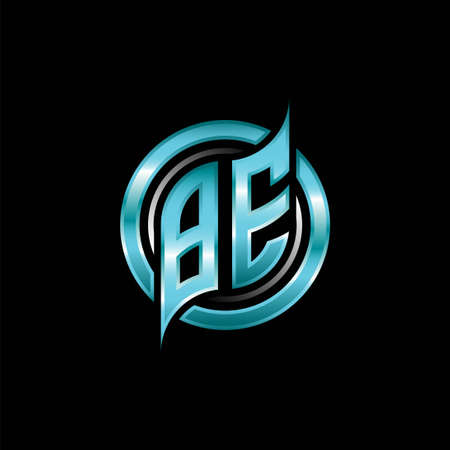 BE Initial Monogram logo esports gaming with modern geometric style design. Geometric circle shape rounded, circle shape logo for gaming esportのイラスト素材