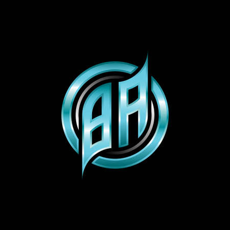 BA Initial Monogram logo esports gaming with modern geometric style design. Geometric circle shape rounded, circle shape logo for gaming esportのイラスト素材