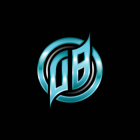 DB Initial Monogram logo esports gaming with modern geometric style design. Geometric circle shape rounded, circle shape logo for gaming esportのイラスト素材