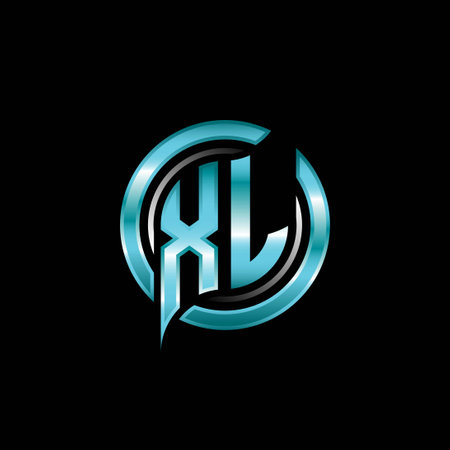 XL Initial Monogram logo esports gaming with modern geometric style design. Geometric circle shape rounded, circle shape logo for gaming esportのイラスト素材