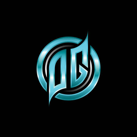 OQ Initial Monogram logo esports gaming with modern geometric style design. Geometric circle shape rounded, circle shape logo for gaming esportのイラスト素材