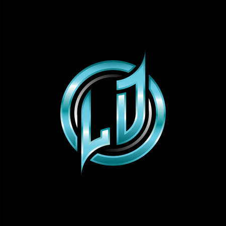 LD Initial Monogram logo esports gaming with modern geometric style design. Geometric circle shape rounded, circle shape logo for gaming esportのイラスト素材