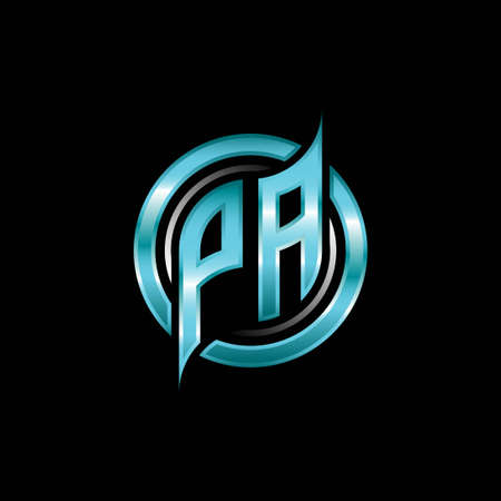 PA Initial Monogram logo esports gaming with modern geometric style design. Geometric circle shape rounded, circle shape logo for gaming esportのイラスト素材