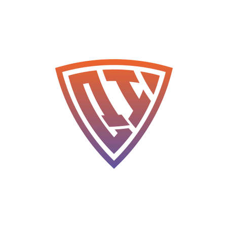 QI Monogram logo letter with modern shield geometric style design. Geometric shield gradient, circle rectangle and triangle shape logo designのイラスト素材