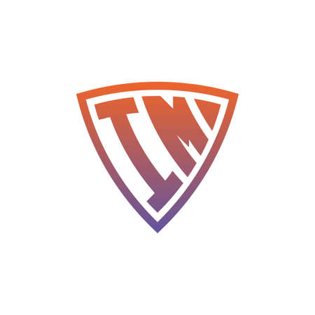 IM Monogram logo letter with modern shield geometric style design. Geometric shield gradient, circle rectangle and triangle shape logo designのイラスト素材