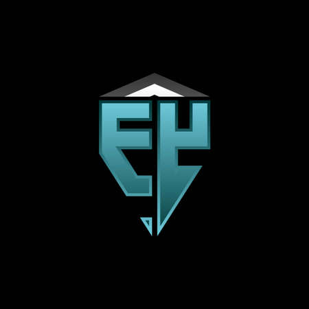 EY Monogram logo letter with modern blue light gaming design. Geometric esport logo, gaming shield logo design.のイラスト素材