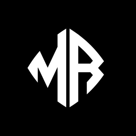 MR Logo initial monogram with geometric modern rectangle rounded style design in isolated background, minimalist geometric shape style logo.のイラスト素材