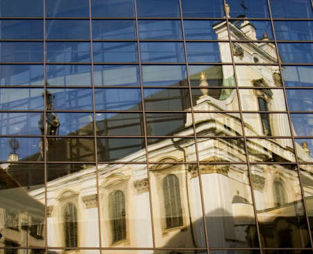 poland wroclaw reflectionの写真素材