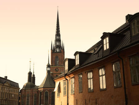 stockholm church spireの写真素材