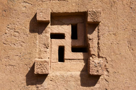 Window of the rock-hewn church in Lalibela, Ethiopia.  site.の写真素材