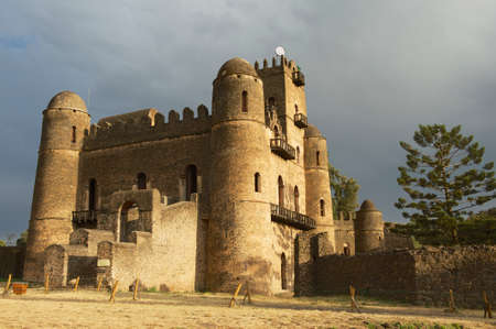 Medieval fortress in Gondar, Ethiopiaの写真素材