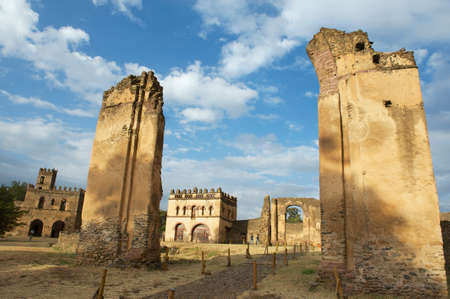 Medieval fortress in Gondar, Ethiopiaの写真素材