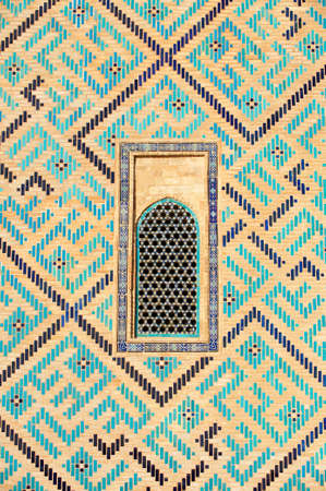 Exterior of the beautiful medieval mausoleum of the famous 12th century poet and sufi Khoja Ahmed Yasavi in Turkistan, Kazakhstan.のeditorial素材