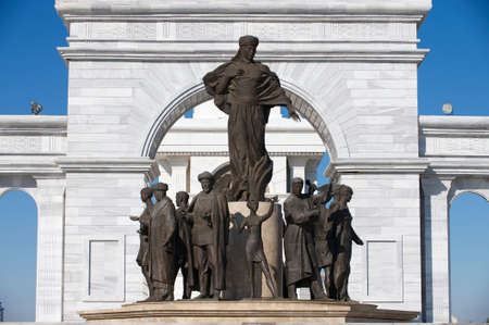 Astana, Kazakhstan - September 25, 2011 : Exterior of the beautiful Kazakh Eli monument in Astana, Kazakhstan.のeditorial素材