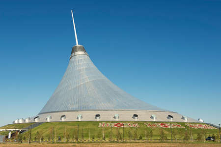 Astana, Kazakhstan - September 26, 2011 : Exterior of the Khan Shatyr building in Astana, Kazakhstan. Khan Shatyr is the largest shopping mall in Astana.のeditorial素材