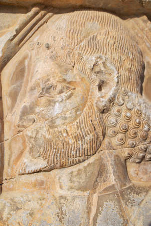 Shiraz, Iran - June 19, 2007 : Bas-relief at the ruins of Persepolis in Shiraz, Iran.