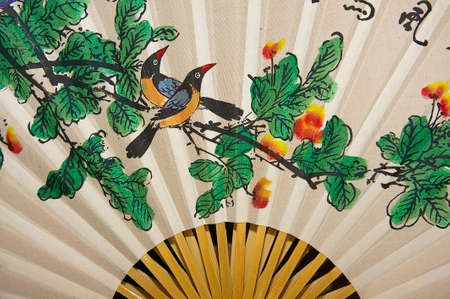 Yangshuo, China - May 04, 2009 : Exterior detail of the traditional Chinese fan in Yangshuo, China. Yangshuo town is famous in Guangxi region of China for itのeditorial素材