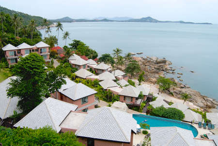 Koh Samui, Thailand - July 12, 2007 : View to a hotel at the shore of Koh Samui island in Koh Samui, Thailand.のeditorial素材