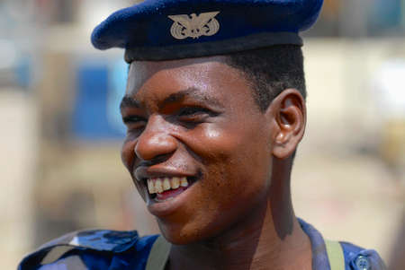 Aden, Yemen - September 14, 2006 - Portrait of unidentified Yemeni military man smiling in Aden,...