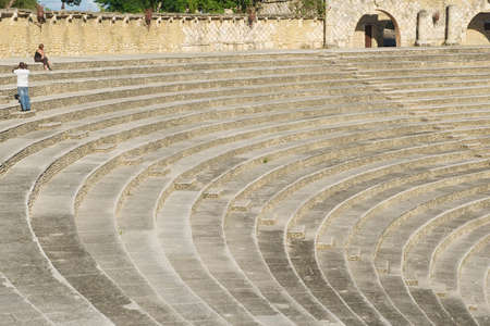La Romana, Dominican Republic - November 09, 2012 : Amphitheater steps in Altos de Chavon village in La Romana, Dominican Republic. Altos de Chavon is a tropical sea side village and resort.のeditorial素材