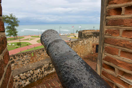 Puerto Plata, Dominican Republic - November 04, 2012 : View from San Felipe Fort to the seaside in Puerto Plata, Dominican Republic.のeditorial素材