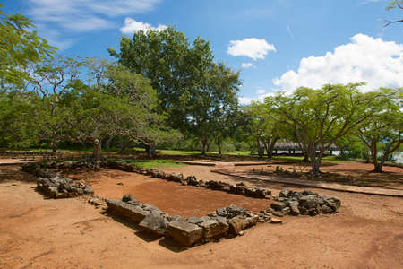 Puerto Plata, Dominican Republic - November 03, 2012 : Ruins of La Isabella settlement in Puerto Plata, Dominican Republic. La Isabella was founded by Christopher Columbus in 1493.のeditorial素材