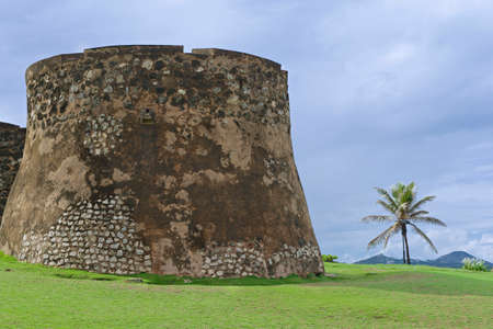 Puerto Plata, Dominican Republic - November 04, 2012 : Exterior of the San Felipe Fort in Puerto Plata, Dominican Republic.のeditorial素材