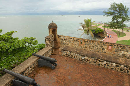 Puerto Plata, Dominican Republic - November 04, 2012 : View from San Felipe Fort to the seaside in Puerto Plata, Dominican Republic.のeditorial素材