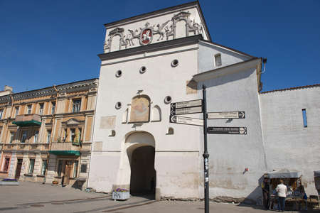 Vilnius Lithuania  May 12 2015 : Exterior of the Gate of Dawn in Vilnius Lithuania.のeditorial素材
