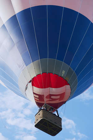 Vilnius Lithuania April 30 2015  People fly with the hot air balloon in Vilnius Lithuania.のeditorial素材
