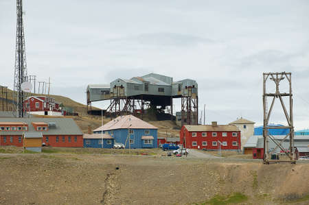 Longyearbyen Norway September January 2011: View to the street of Longyearbyen Norway.のeditorial素材