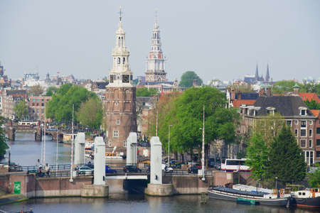 Amsterdam, Netherlands - May 31, 2013: View to the historical building of Amsterdam, Netherlands.のeditorial素材