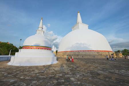 Anuradhapura, Sri Lanka - May 19, 2011: Exterior of the Ruwanwelisaya stupa in Anuradhapura, Sri Lanka. Ruwanwelisaya is a sacred place for Buddhists and one of the largest stupas in the world.のeditorial素材