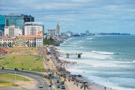 Colombo, Sri Lanka - May 17, 2011: View to the seaside in downtown Colombo, Sri Lanka.