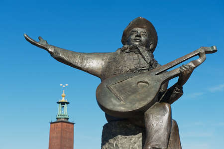 Stockholm, Sweden - April 28, 2011: Exterior of the Evert Taube sculpture in Stockholm, Sweden. Evert Taube was Swedish author, artist, composer and singer.のeditorial素材