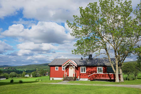 Roli, Norway - June 25, 2013: View to the traditional Norwegian house in Roli, Norway.のeditorial素材