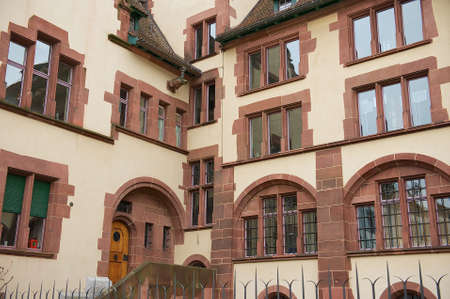 Basel, Switzerland - March 01, 2009: Exterior of the inner yard of the city hall building in Basel, Switzerland.のeditorial素材