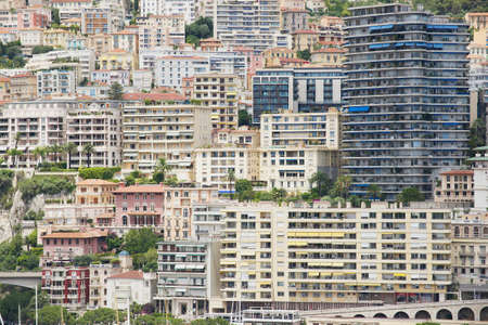 Monaco, Monaco - June 17, 2015: View to the buildings of Monte Carlo from the viewpoint at the Prince's Palace of Monaco Monaco - Ville in Monaco, Monaco.のeditorial素材