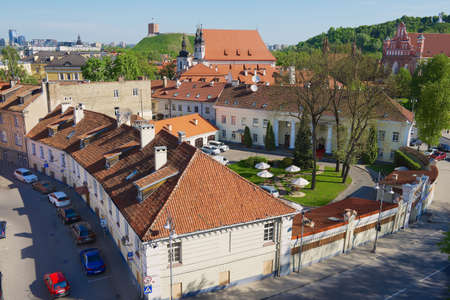Vilnius, Lithuania - May 13, 2016: View to the old town in Vilnius, Lithuania.のeditorial素材