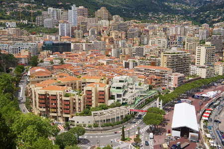 Monaco, Monaco - July 17, 2015: View to the buildings and roofs in downtown Monaco, Monaco.のeditorial素材