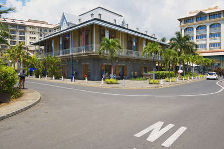 Port Louis, Mauritius - November 29, 2012: Exterior of the Blue Penny museum building in Port Louis, Mauritius.のeditorial素材