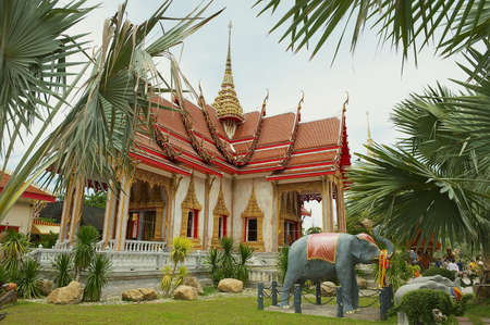 Phuket, Thailand - April 27, 2010: View to the Chalong Temple at Phuket island.のeditorial素材
