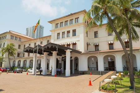 Colombo, Sri Lanka - May 17, 2011: Exterior of the Ceylon Intercontinental Hotel colonial building in Colombo, Sri Lanka.のeditorial素材